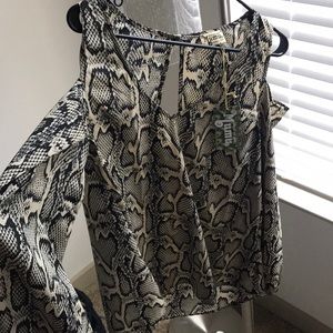 Show Me Your Mumu Snakeskin Open Shoulder Top NWT